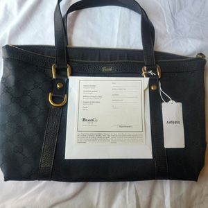 Authentic Black Gucci Hobo Bag with Certificate